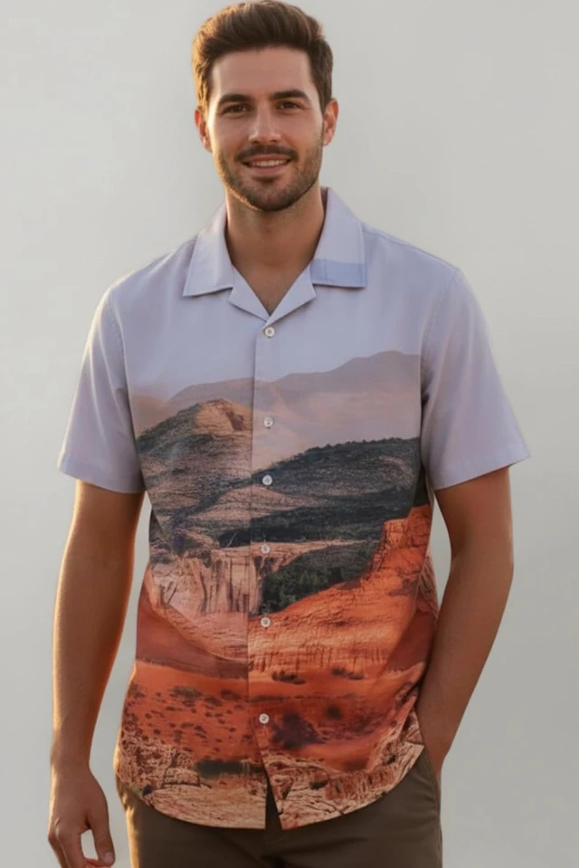 GRECIILOOKS Men's Half Sleeve Shirt, Stylish Printed & Solid Slim Fit Casual Formal Shirt for Men, Regular Fit Trendy Party & Office Wear - XL
