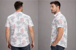 Men Cotton Blend White Floral Printed Half Sleeve Shirt | Regular Fit Collared Neck Casual & Office Wear Stylish Shirt for Men - 3XL