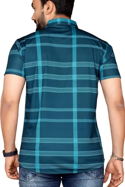 FABRIPPLE Men's Printed Half Sleeve Shirt for Casual Wear | Stylish Geometric Pattern Slim Fit for Men | Summer Trendy Short Sleeve Shirt - 4XL