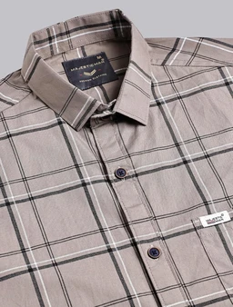 Majestic Man Slim Fit Pure Cotton Half Sleeve Checked Casual Shirt - 2XL