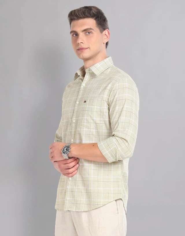 AD by Arvind Tartan Check Pure Cotton Summer Shirt - M