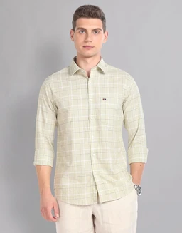 AD by Arvind Tartan Check Pure Cotton Summer Shirt - S