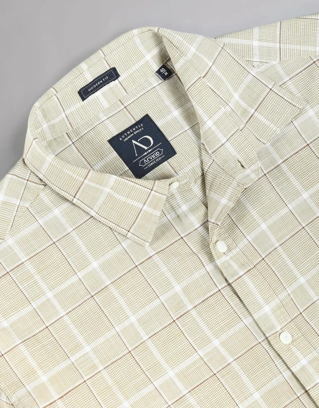 AD by Arvind Tartan Check Pure Cotton Summer Shirt - XXL