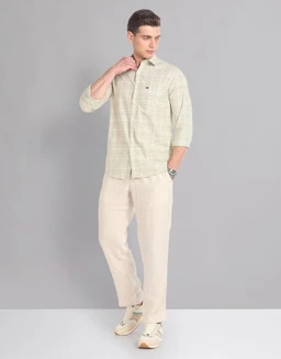 AD by Arvind Tartan Check Pure Cotton Summer Shirt - 3XL