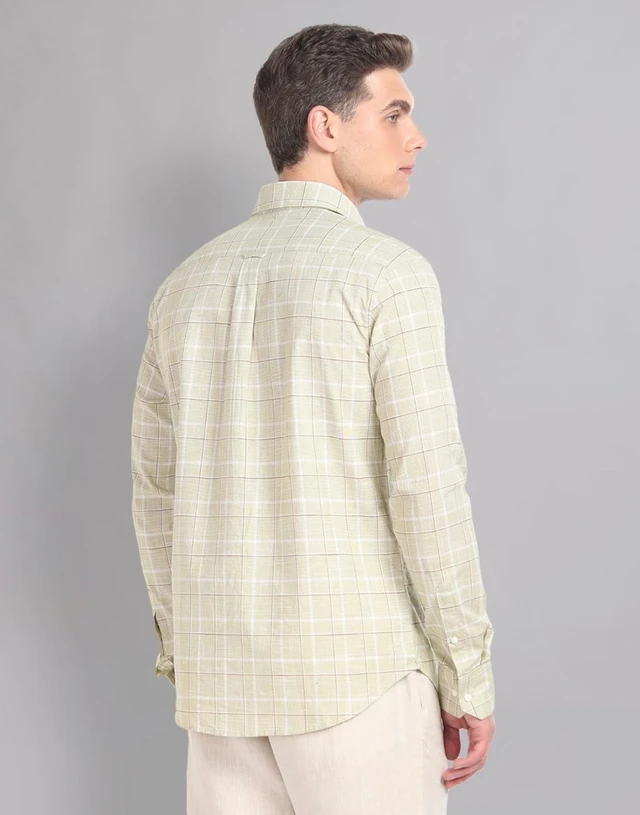 AD by Arvind Tartan Check Pure Cotton Summer Shirt - 4XL