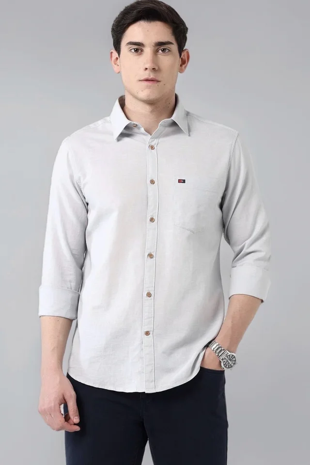 AD by Arvind Modern Slim Fit Solid Shirt - S