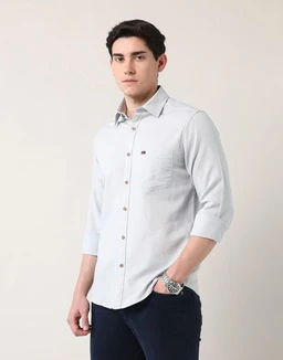 AD by Arvind Modern Slim Fit Solid Shirt - S