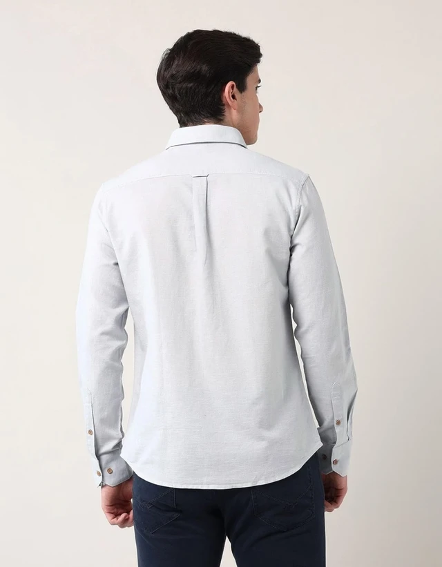 AD by Arvind Modern Slim Fit Solid Shirt - S