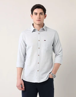 AD by Arvind Modern Slim Fit Solid Shirt - L