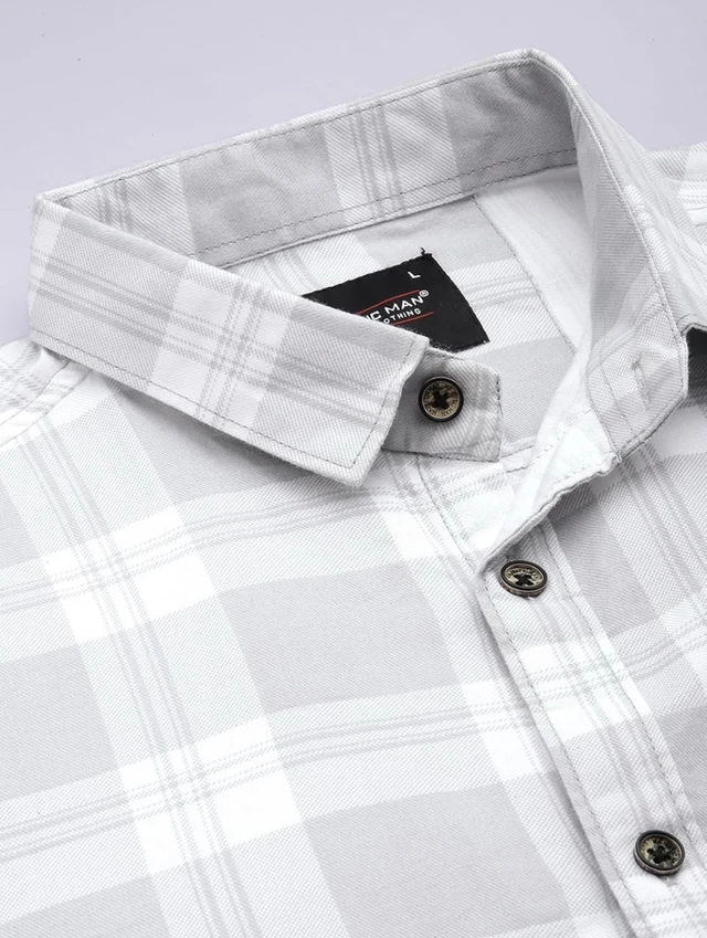 Majestic Man Comfort Slim Fit Pure Cotton Checked Casual Shirt
- S