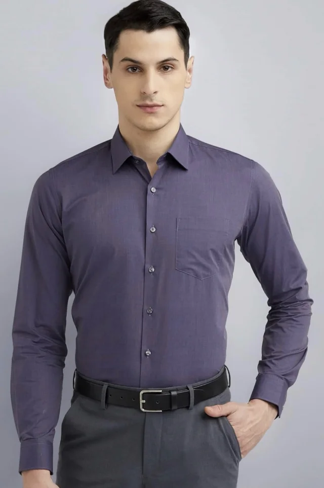 Van Heusen Solid Formal Shirt for Men| Premium Cotton| Full Sleeves| Slim Fit |Breathable Fabric - M