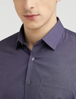 Van Heusen Solid Formal Shirt for Men| Premium Cotton| Full Sleeves| Slim Fit |Breathable Fabric - M