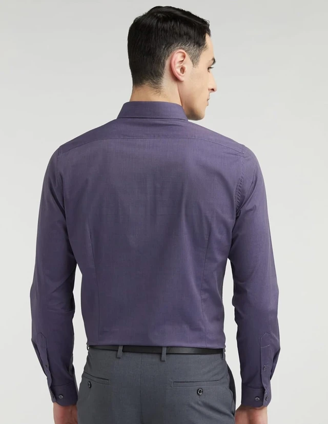 Van Heusen Solid Formal Shirt for Men| Premium Cotton| Full Sleeves| Slim Fit |Breathable Fabric - L