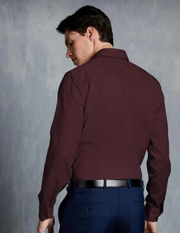 Symbol Premium Men's Wrinkle-Resistant Regular Fit Cotton Formal Shirt - M, Maroon