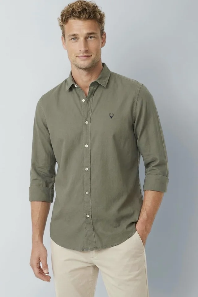 Allen Solly Men’s Casual Shirt | Regular Collar | Soft Breathable Fabric | Everyday Smart Casual Wear - 4XL, Gery