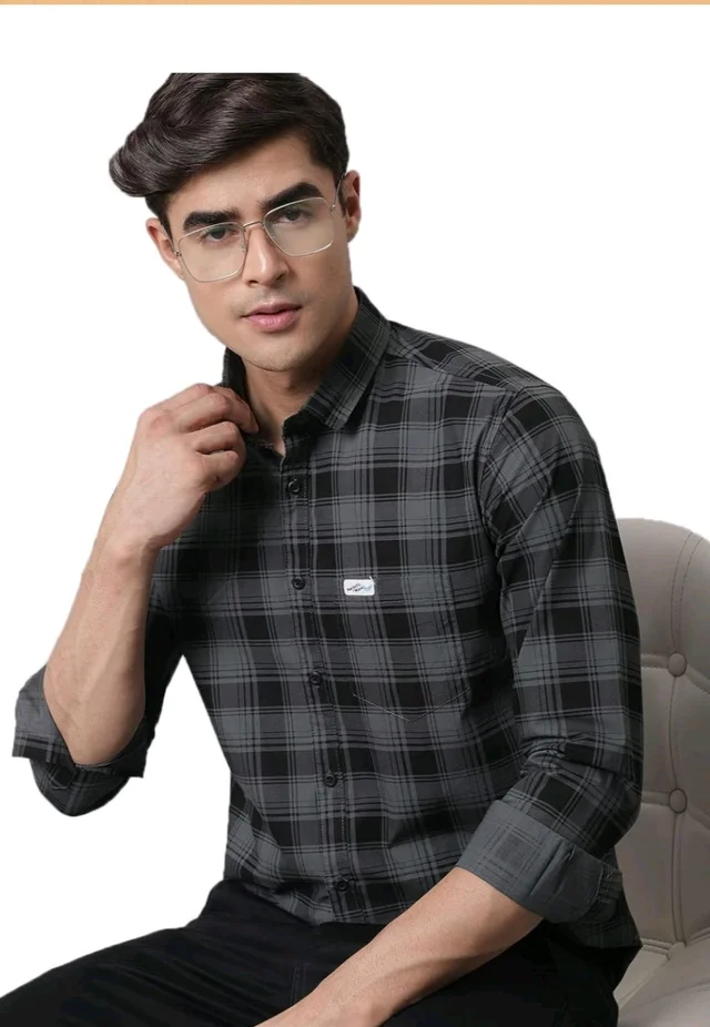Majestic Man Cotton Checkered Slim Fit Casual Shirt For Men
- XXL