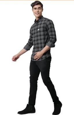 Majestic Man Cotton Checkered Slim Fit Casual Shirt For Men
- XL