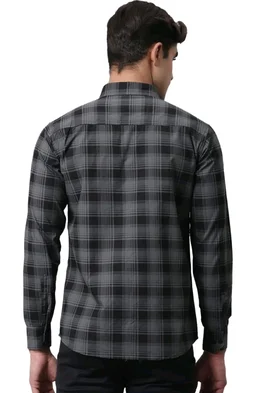 Majestic Man Cotton Checkered Slim Fit Casual Shirt For Men
- XL