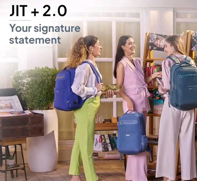 American Tourister Jit+ 2.0 Style 02 | 28L Backpack | 17" Laptop Bag | 2 Compartments | Smart College & Office Backpack for Men and Women | USB Charging Port, Rain Cover & Smart Sleeve | Mirage Blue | 1 Year Global Warranty