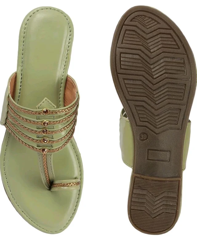 BATCO Kolhapuri Chappal for Women Stylish, Ethnic slippers & Flat Sandals for Girls