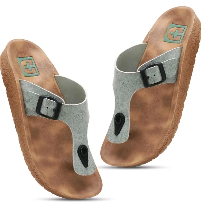 DOCTOR HEALTH SUPER SOFT Women's Orthopedic Toe Ring Sandals | Adjustable Buckle Comfort Slippers | Soft Cushioned Footbed | Lightweight Anti-Skid Casual Flip Flops for Everyday Wear