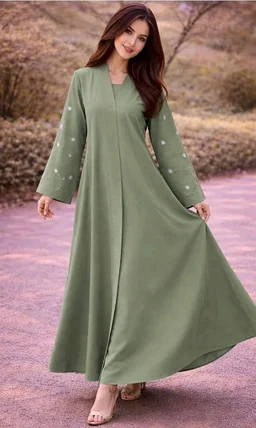 Women's kimono Abaya with Floral Embroidery
petal abaya
- 2XL, Olive Green