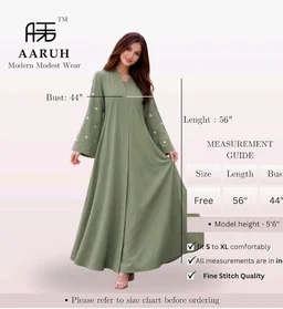 Women's kimono Abaya with Floral Embroidery
petal abaya
- 2XL, Olive Green