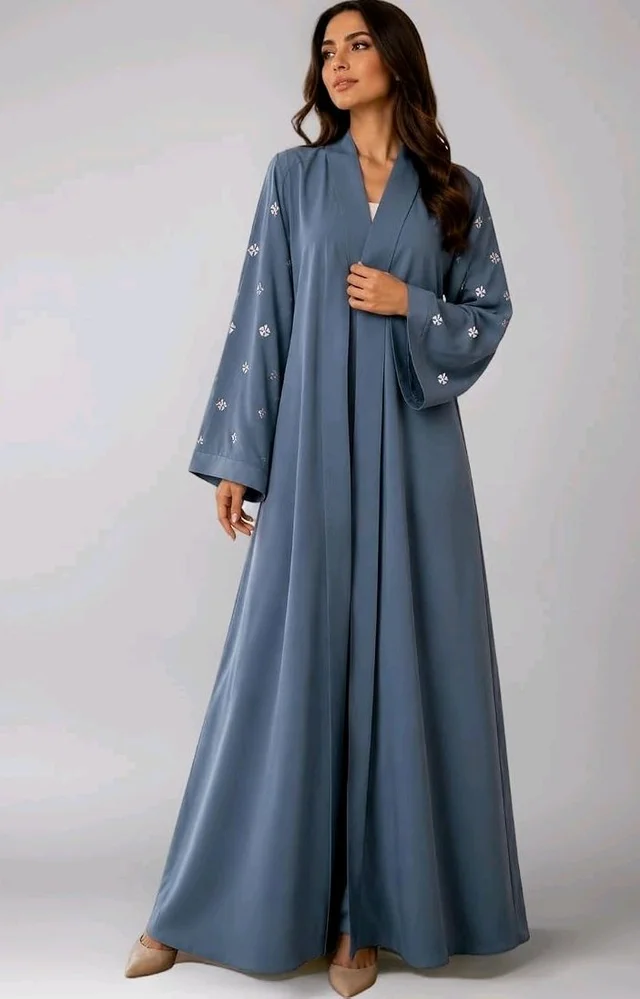 Women's kimono Abaya with Floral Embroidery
petal abaya
- S, Grey