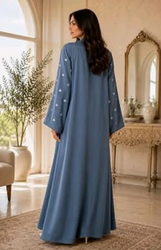 Women's kimono Abaya with Floral Embroidery
petal abaya
- S, Grey