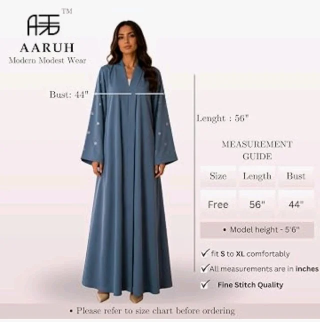 Women's kimono Abaya with Floral Embroidery
petal abaya
- S, Grey