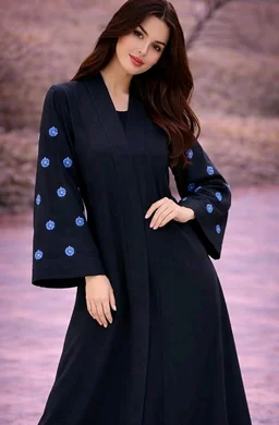 Women's kimono Abaya with Floral Embroidery
petal abaya
- 3XL, Black Blue