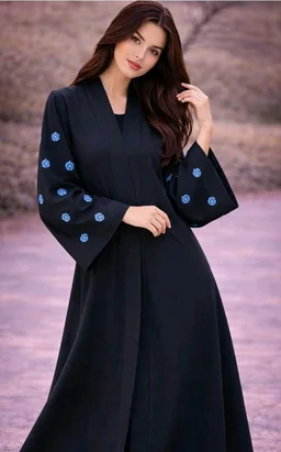 Women's kimono Abaya with Floral Embroidery
petal abaya
- 3XL, Black Blue
