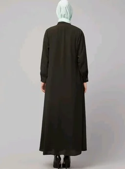 Mallika Women Modest Wear Front Open Abaya Burkha for Everyday use
- 2XL, Olive