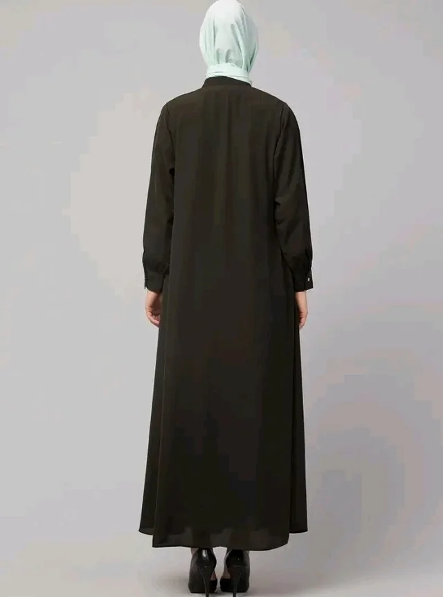 Mallika Women Modest Wear Front Open Abaya Burkha for Everyday use
- 2XL, Olive