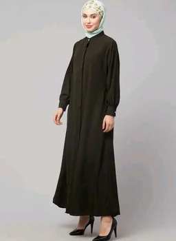 Mallika Women Modest Wear Front Open Abaya Burkha for Everyday use
- 2XL, Olive