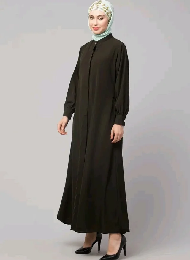 Mallika Women Modest Wear Front Open Abaya Burkha for Everyday use
- 2XL, Olive