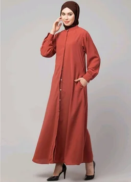 Mallika Women Modest Wear Front Open Abaya Burkha for Everyday use
- 3XL, Rust