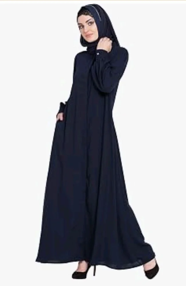 Mallika Women Modest Wear Front Open Abaya Burkha for Everyday use
- 2XL, Navy