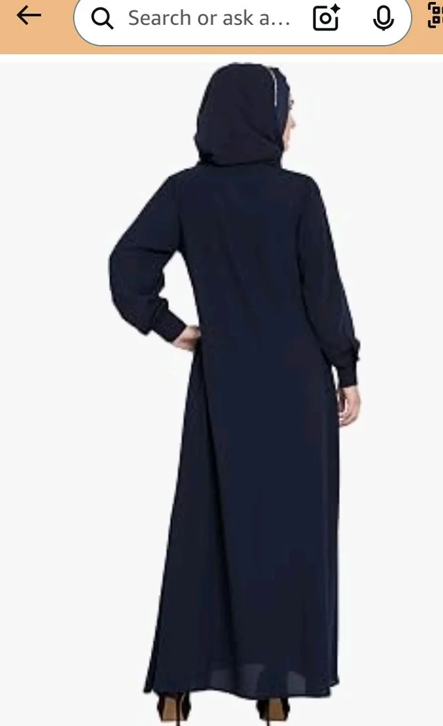 Mallika Women Modest Wear Front Open Abaya Burkha for Everyday use
- 2XL, Navy