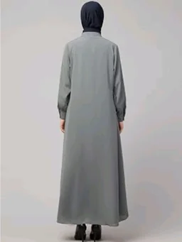 Mallika Women Modest Wear Front Open Abaya Burkha for Everyday use
- L, Grey