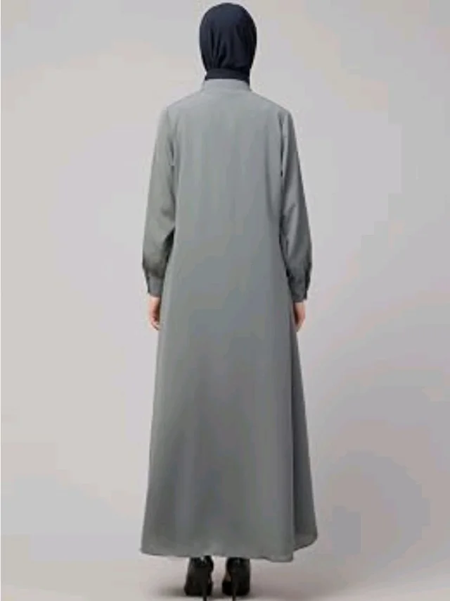 Mallika Women Modest Wear Front Open Abaya Burkha for Everyday use
- L, Grey