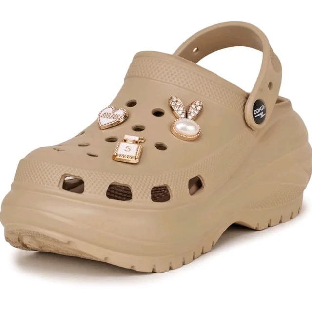 ATHCO Roxxie Clogs For Women's|Girl's| Dual-Color Soft EVA Cushioned With Massage Footbed|Easy Wear with Adjustable Back Strap|Lightweight Platform Heels|Flexible|Breathable|Extra Soft Comfortable Anti-Skid Casual Mule|All-Season|Summer|Monsoon|Rain|Winter|Waterproof|Casual Slip-On Sandal with Cute Charms & Chunky Design|Indoor & Outdoor Wear|Trendy|Fashionable|Stylish|Shoes