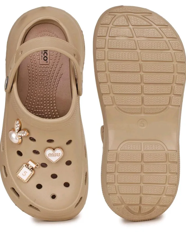 ATHCO Roxxie Clogs For Women's|Girl's| Dual-Color Soft EVA Cushioned With Massage Footbed|Easy Wear with Adjustable Back Strap|Lightweight Platform Heels|Flexible|Breathable|Extra Soft Comfortable Anti-Skid Casual Mule|All-Season|Summer|Monsoon|Rain|Winter|Waterproof|Casual Slip-On Sandal with Cute Charms & Chunky Design|Indoor & Outdoor Wear|Trendy|Fashionable|Stylish|Shoes