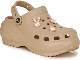 ATHCO Roxxie Clogs For Women's|Girl's| Dual-Color Soft EVA Cushioned With Massage Footbed|Easy Wear with Adjustable Back Strap|Lightweight Platform Heels|Flexible|Breathable|Extra Soft Comfortable Anti-Skid Casual Mule|All-Season|Summer|Monsoon|Rain|Winter|Waterproof|Casual Slip-On Sandal with Cute Charms & Chunky Design|Indoor & Outdoor Wear|Trendy|Fashionable|Stylish|Shoes