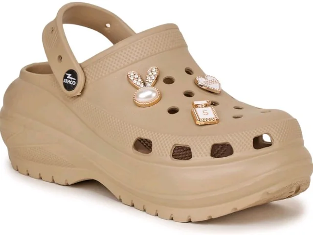 ATHCO Roxxie Clogs For Women's|Girl's| Dual-Color Soft EVA Cushioned With Massage Footbed|Easy Wear with Adjustable Back Strap|Lightweight Platform Heels|Flexible|Breathable|Extra Soft Comfortable Anti-Skid Casual Mule|All-Season|Summer|Monsoon|Rain|Winter|Waterproof|Casual Slip-On Sandal with Cute Charms & Chunky Design|Indoor & Outdoor Wear|Trendy|Fashionable|Stylish|Shoes