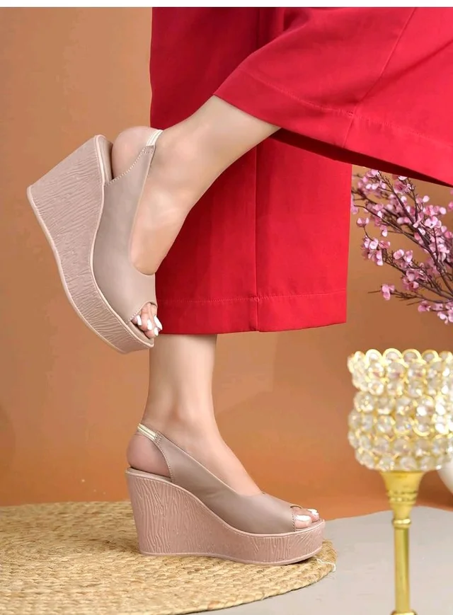 Shoetopia Women’s Slingback Wedge Heels | Stylish Comfortable Platform Sandals for Casual & Party Footwear