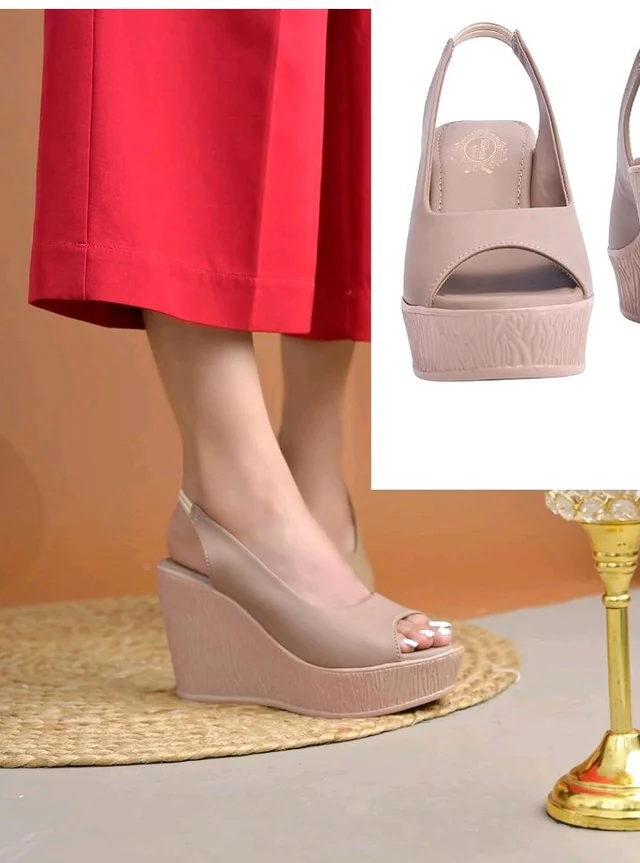 Shoetopia Women’s Slingback Wedge Heels | Stylish Comfortable Platform Sandals for Casual & Party Footwear