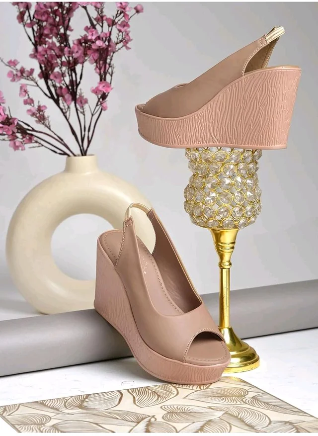 Shoetopia Women’s Slingback Wedge Heels | Stylish Comfortable Platform Sandals for Casual & Party Footwear