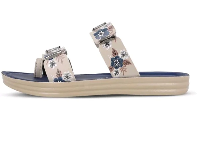WALKAROO Flat Sandals For Women|Soft Cushion Footbed, Lightweight PU Sole & Slip-On Sandals|WLR74018