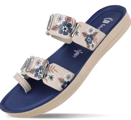 WALKAROO Flat Sandals For Women|Soft Cushion Footbed, Lightweight PU Sole & Slip-On Sandals|WLR74018